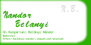 nandor belanyi business card